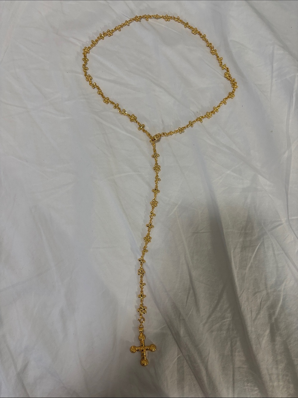 En Route Gold Daisy Molecule Chain Cross Necklace